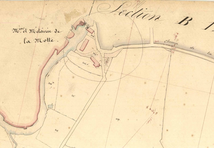 Le hameau de La Motte sur le cadastre de 1849