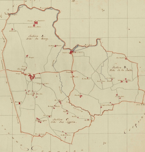 Le tableau d'assemblage de la commune de Saint-Armel en 1809
