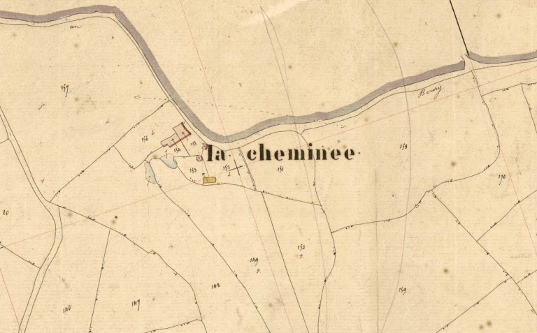La cheminée sur le cadastre de 1849