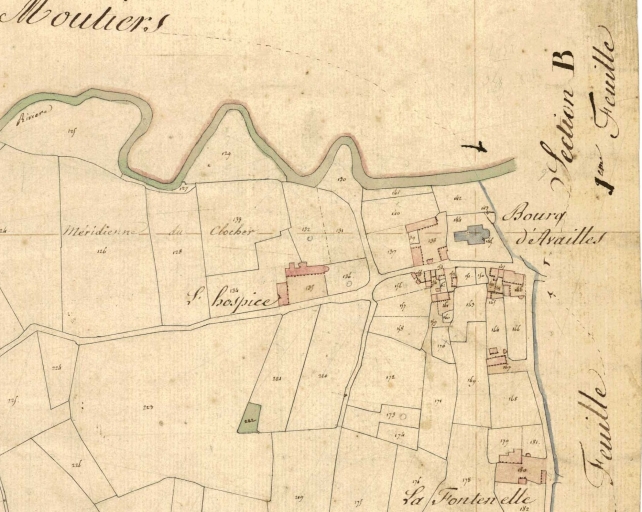 Extrait du cadastre de 1827 ; Le bourg (cadastre de 1827)
