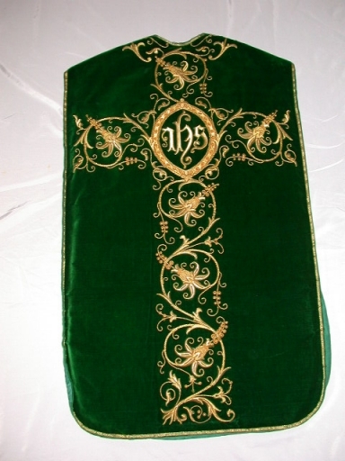 Ornement vert : chasuble