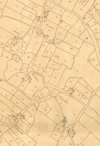L'écart de Brialaine (cadastre de 1827) ; L'écart de Brialaine en 1827