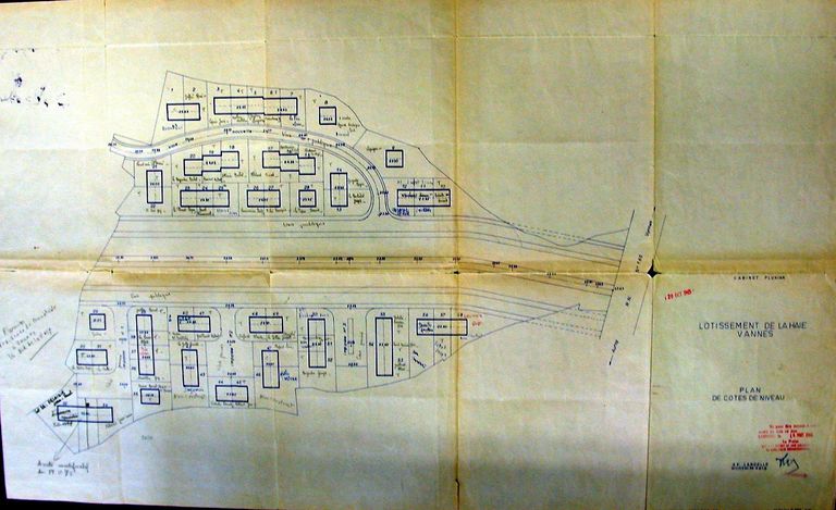 Plan du lotissement de la Haie, 1966. AM Vannes 1O221.