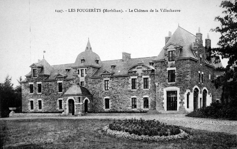 Les Fougerêts (Morbihan). - Le château de la Ville Chauve. Carte postale, limite 19e-20e siècles (A. D. Ille-&-Vilaine)