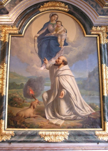 Vue générale du tableau : la Remise du Rosaire