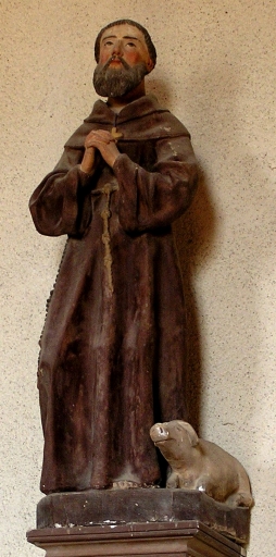 Vue générale de la statue de Saint Antoine Ermite