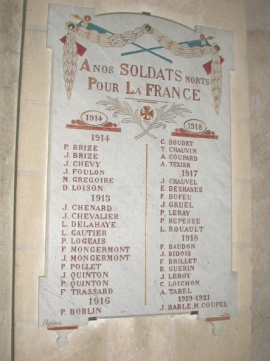 Tableau commémoratif 