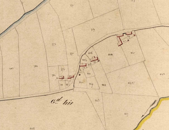 Le Grand Hil en 1828 ; Le village du Grand Hil en 1828