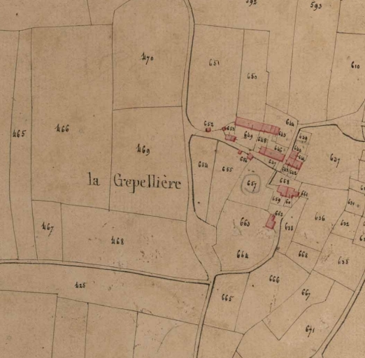 Vue de l'écart sur le cadastre napoléonien de 1827