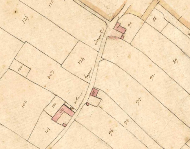 L'écart sur le cadastre de 1827