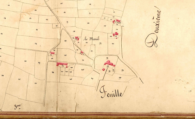 Une partie de l'écart sur le cadastre de 1827 ; Le Mesnil