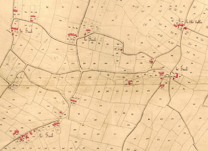 Extrait du cadastre de 1827 ; Le Feuil