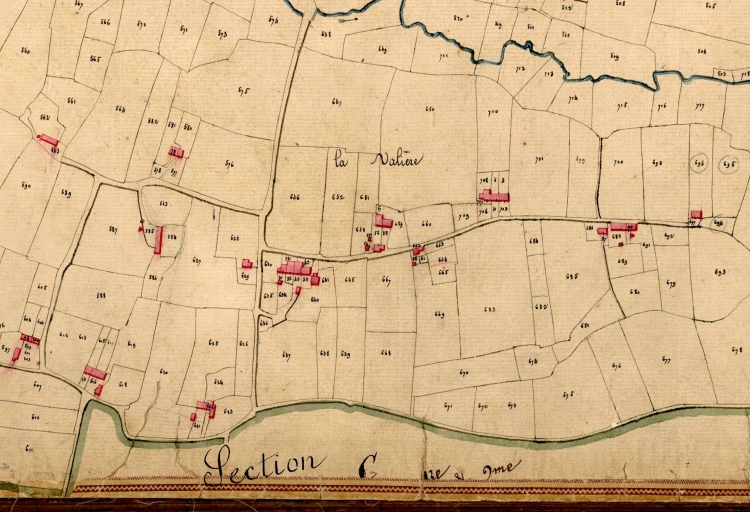 Extrait du cadastre ancien de 1827 ; La Valière