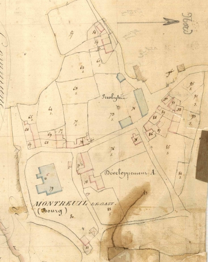 Le bourg sur le cadastre de 1843