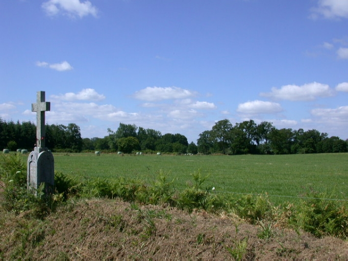 Vue de situation ; Croix de chemin au nord de la Bidois
