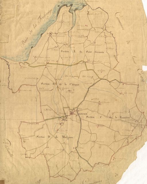 Matignon. Tableau d'assemblage des plans cadastraux parcellaires de 1825 (AD 22) ; Matignon. Tableau d'assemblage des plans cadastraux parcellaires de 1825 (AD 22)