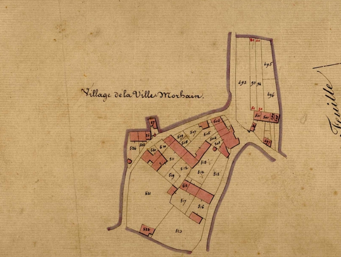 La Ville Morhain en 1835 ; détail du cadastre napoléonien