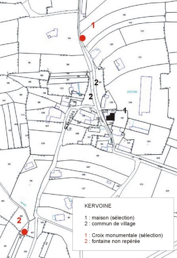 Plan de situation des édifices repérés