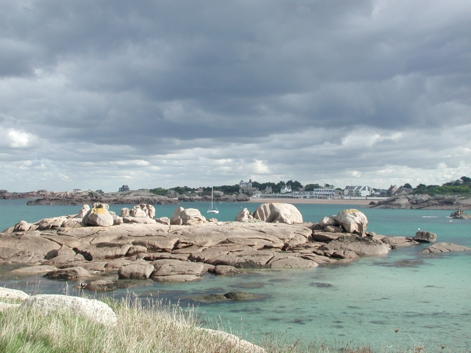 Le site aménagé de Coz Pors vue de l'île Aux Lapins