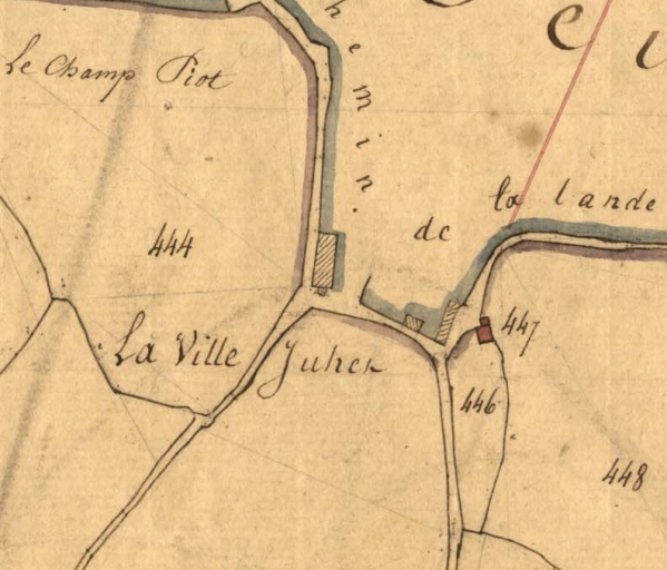 Extrait du cadastre de 1827 (AD 22) ; Extrait du cadastre de 1827 (AD 22)