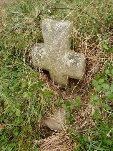 Vue générale (face antérieure) ; Créhen, le Fougeray. Croix de chemin (17ème siècle ?)