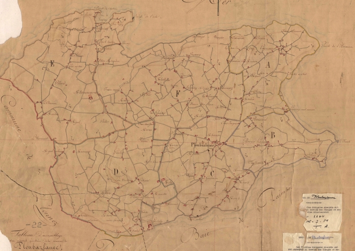 Ploubazlanec. Tableau d'assemblage des plans cadastraux parcellaires de 1832 (AD 22) ; Ploubazlanec. Tableau d'assemblage des plans cadastraux parcellaires de 1832 (AD 22)