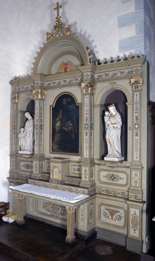 Autel secondaire : autel, tabernacle, retable, gradins d'autel et degrés d'autel