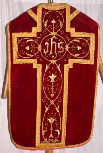Dos de la chasuble : vue générale