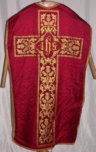 Chasuble : vue générale du dos