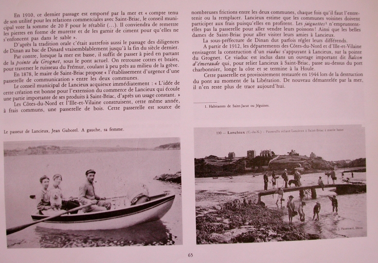 L'ancienne passerelle du Frémur et le passeur Jean-Marie Gaboret, dit 'Gaborel', 1er quart 20ème siècle (collection particulière) 