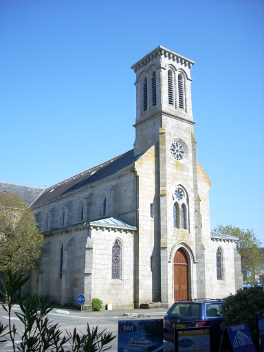 Névez, eglise paroissiale Sainte-Thumette : vue générale nord-ouest