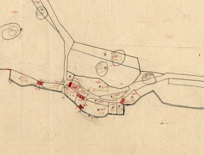 Extrait du cadastre de 1813, section D 3 (A. D. Finistère, 3 P 142)