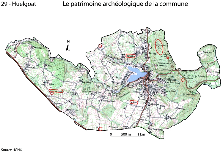 Carte de localisation du patrimoine archéologique