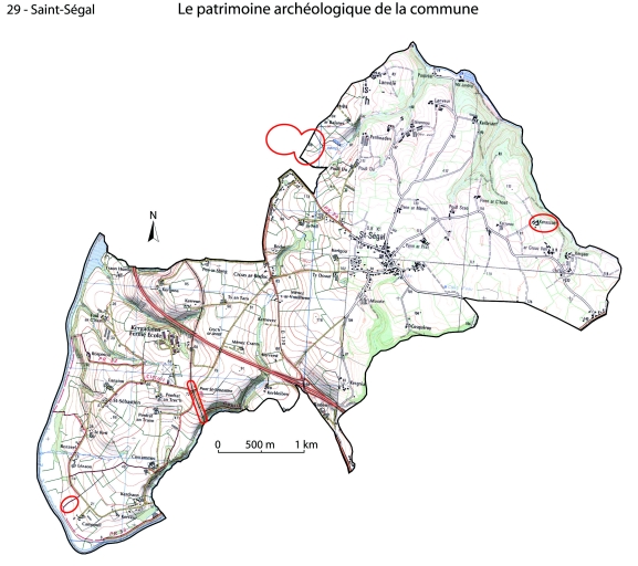 Carte de localisation du patrimone archéologique