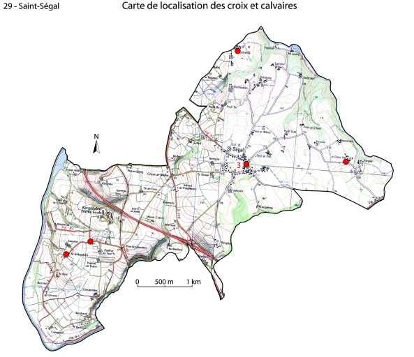 Carte de localisation des croix et calvaires