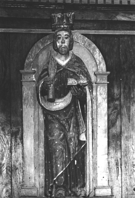 Statue (d'applique, petite nature) : saint Mélar, chapelle Saint Mélar (Plusquellec)