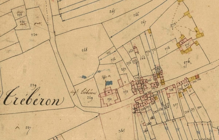 Extrait du cadastre de 1830, section 24, feuille 1 (A. D. Finistère 3P 45) ; Extrait du cadastre de 1830, section 24, feuille 1 (A. D. Finistère 3P 45)