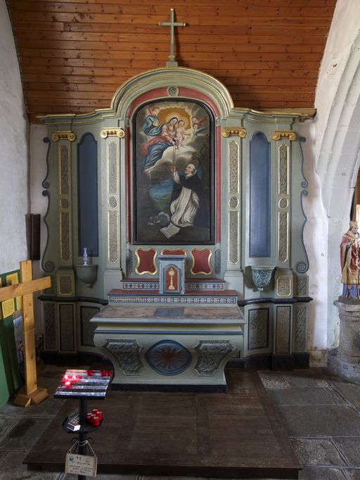 Ensemble de 2 autels-retables secondaires : autels, tabernacles, gradins d'autel, retables, église paroissiale Saint-Lubin (Lizio)