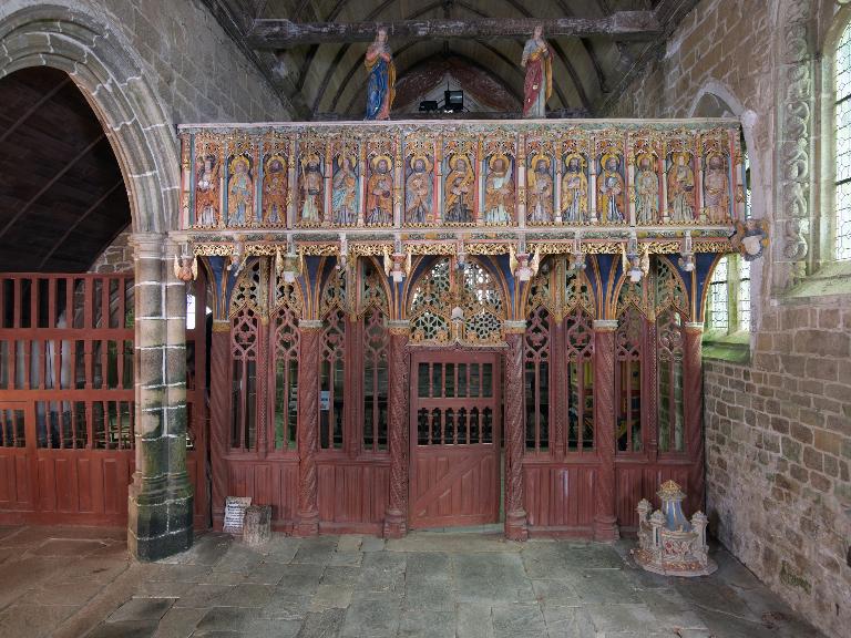 Ploubezre : chapelle de Kerfons, vue générale du jubé, face ouest