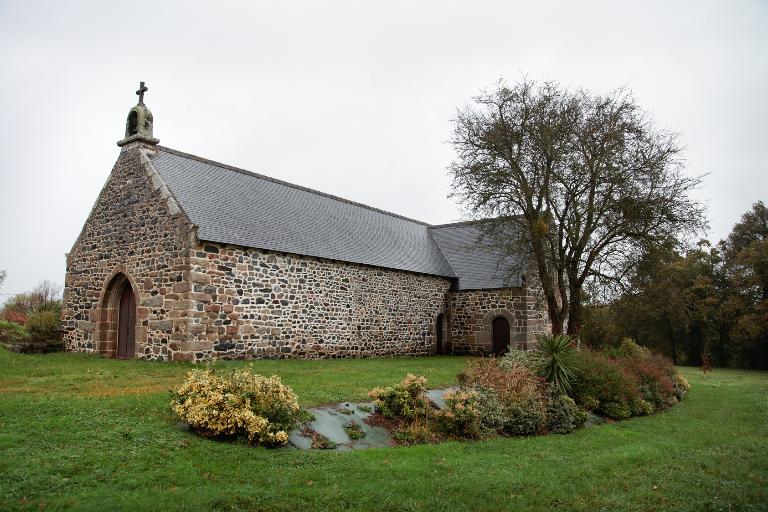 Vue générale angle sud-ouest, chapelle Saint-Jean-Baptiste, Le Temple du Créhac (Plédran)