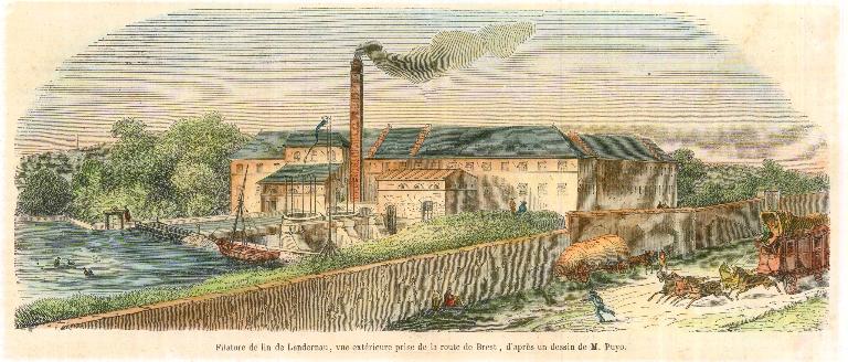 Dessin de la vue générale de l'usine