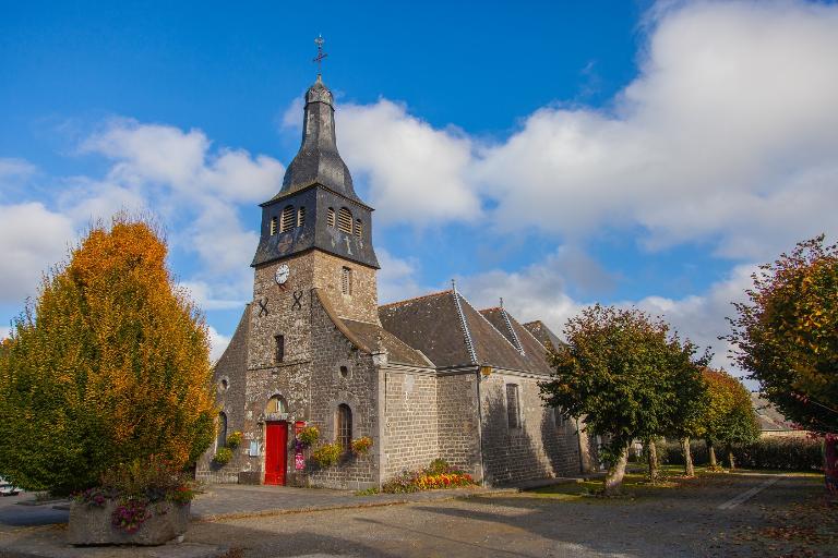 Vue générale, église Saint-André, Lanhélin