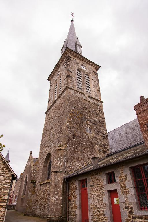 Tour-clocher, façade septentrionale, église Saint-Jean-Baptiste, Saint-Jean-sur-Vilaine