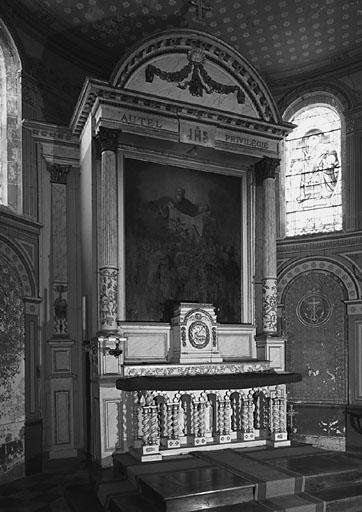 Autel, tabernacle, retable (maître-autel, autel table, retable architecturé, retable à ailes)