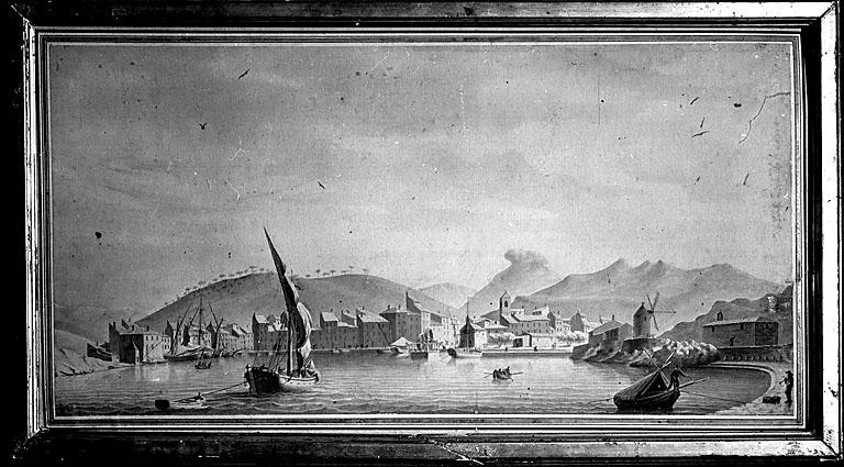 DESSIN : Navires dans un port