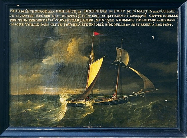 Ex-voto tableau : échouage de la goélette la Joséphine