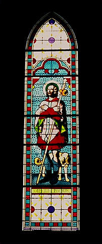 3 verrières figurées : saint Joseph, Vierge à l'Enfant, saint Roch