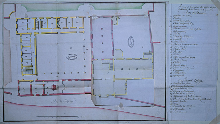 Plan, l'hôpital en 1727.