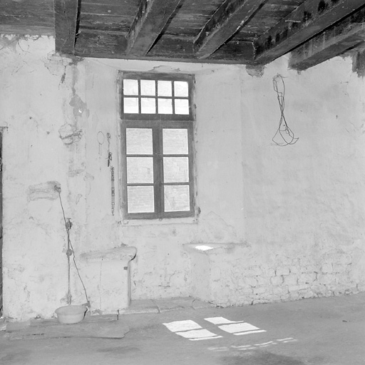 Logement, rez-de-chaussée, pièce centrale, fenêtre.