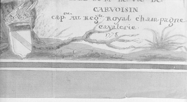 Projet de plan de 1778, détail, signature.